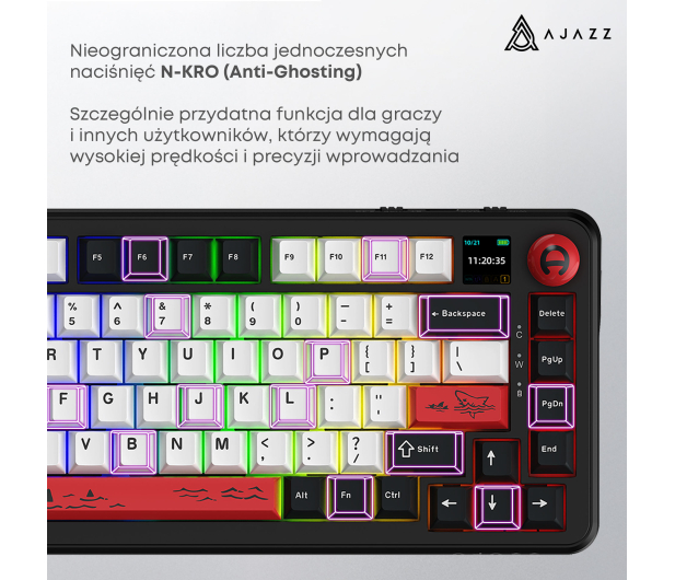Ajazz AK820 MAX PLUS Avocado Switch Black Gray z ekranem - 1536374 - zdjęcie 14